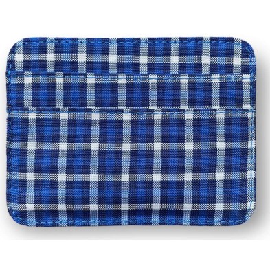 Tarjetero - gingham azul